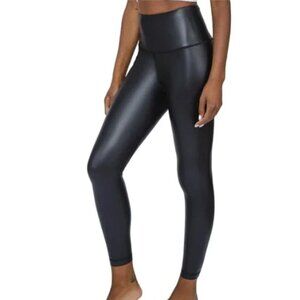 90 Degree by Reflex High Waist Faux Leather  Legging Black XS Minimalist Neutral